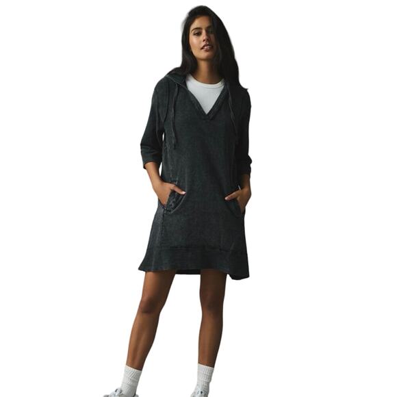 Daily Practice by Anthropologie Sport Hoodie Mini Dress Black Womens size XL - Picture 1 of 7